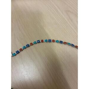 Carolyn Pollack reversible sterling silver link bracelet multi-stone